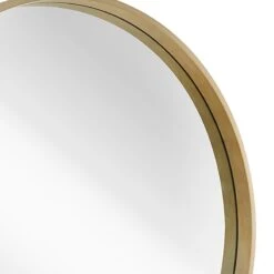 Natural Wood Round Wall Mirror, 28" -Luxeframe Shop natural wood round wall mirror 28 2