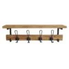Natural Wooden Shelf With Hooks, 24" -Luxeframe Shop natural wooden shelf with hooks 24