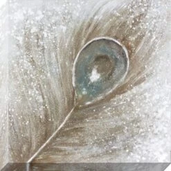 Peacock Feather Canvas Wall Art, 24"