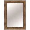 Pecan Wood & Silver Framed Wall Mirror, 32x44 -Luxeframe Shop pecan wood silver framed wall mirror 32x44 1
