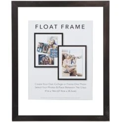 Pewter Linear Profile Floating Wall Frame, 11x14