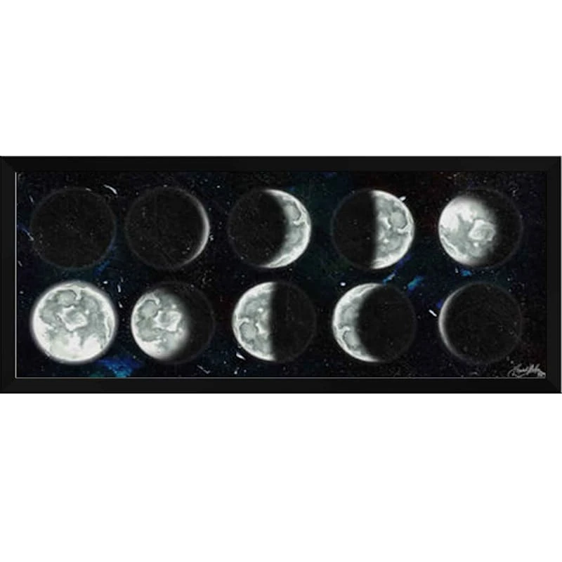 Phases Of The Moon Shadowbox Wall Art, 26x11 1 Phases Of The Moon Shadowbox Wall Art, 26x11