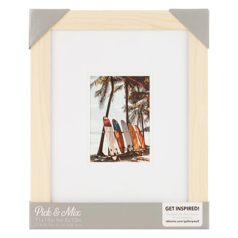 Pick & Mix 11x14 Matted To 5x7 Linear Wall Frame, Natural 2 Pick & Mix 11x14 Matted To 5x7 Linear Wall Frame, Natural - Image 2
