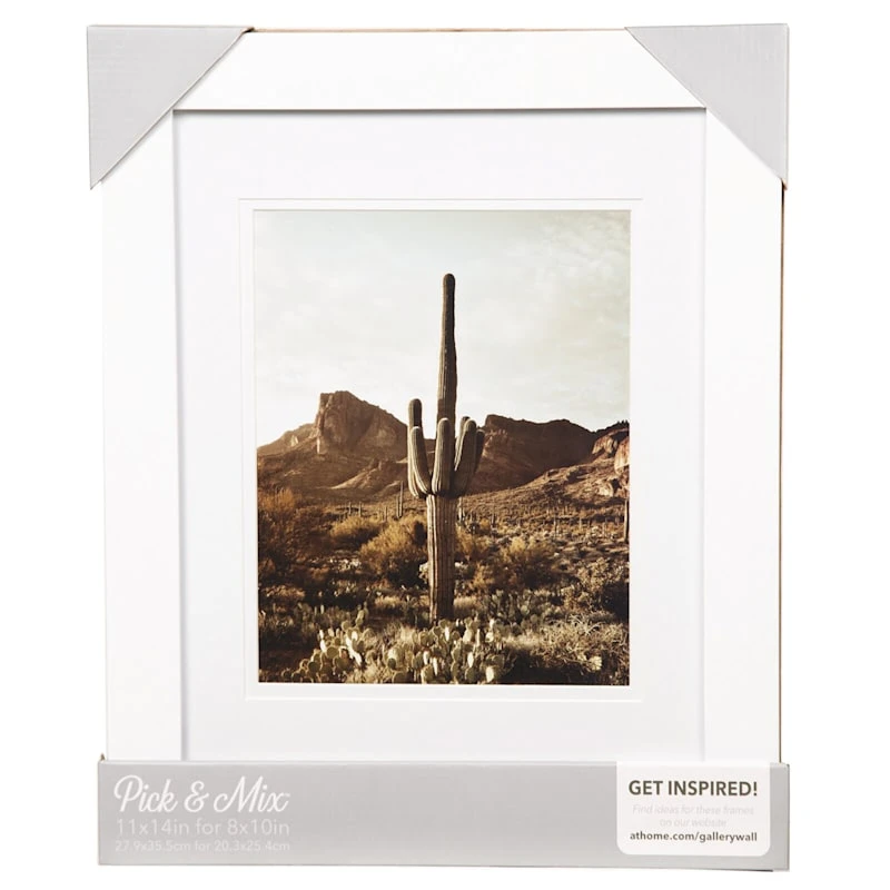 Pick & Mix 11x14 Matted To 8x10 Linear Wall Frame, White 2 Pick & Mix 11x14 Matted To 8x10 Linear Wall Frame, White - Image 2