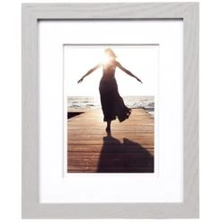 Pick & Mix 8x10 Matted To 5x7 Air Float Linear Wall Frame, Grey