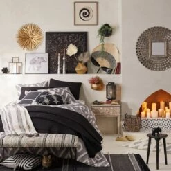 Pierced Metal Round Wall Mirror, 36" -Luxeframe Shop pierced metal round wall mirror 36 2