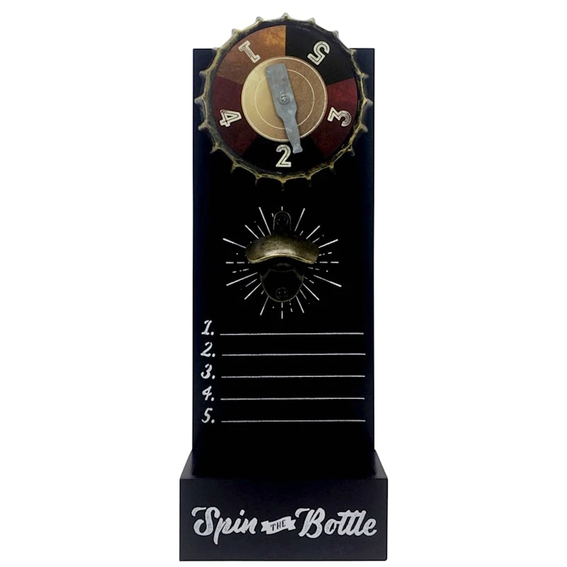 Pop It Spin It Game Bottle Opener With Cap Catcher Wall Art, 6x17 1 Pop It Spin It Game Bottle Opener With Cap Catcher Wall Art, 6x17