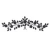 Providence Black Metal Floral Wall Art, 15x45 -Luxeframe Shop providence black metal floral wall art 15x45 1