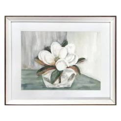 Providence Glass Framed Magnolia Print Wall Art, 21x17