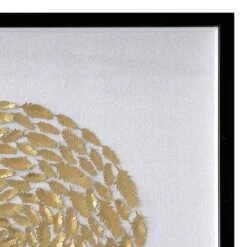 Providence Glass Framed Metal Leaves Wall Art, 25" -Luxeframe Shop providence glass framed metal leaves wall art 25 2