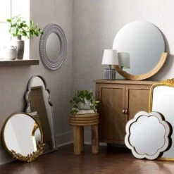 Providence Gold Floral Wall Mirror, 20x21 -Luxeframe Shop providence gold floral wall mirror 20x21 3