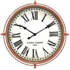 Red & Gold Somerset Round Wall Clock, 20"