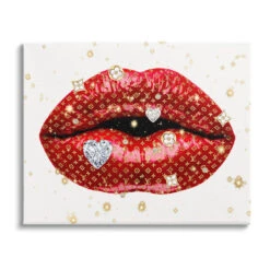 Red Luxury Lips Canvas Wall Art, 12x16 -Luxeframe Shop red luxury lips canvas wall art 12x16 3