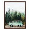 Retro Van In The Woods Framed Wood Wall Decor, 16x20 -Luxeframe Shop retro van in the woods framed wood wall decor 16x20 1