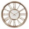 Rose Gold Chrome Round Wall Clock With Cutout Numbers, 14" -Luxeframe Shop rose gold chrome round wall clock with cutout numbers 14