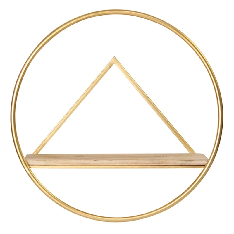 Set Of 3 Gold Metal Round Wall Shelf 2 Set Of 3 Gold Metal Round Wall Shelf - Image 2