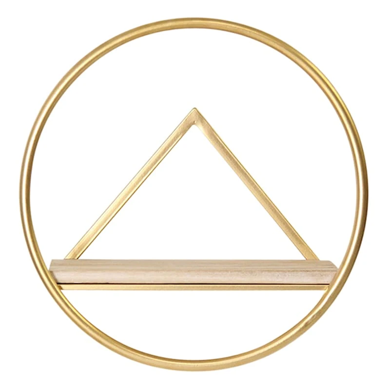 Set Of 3 Gold Metal Round Wall Shelf 3 Set Of 3 Gold Metal Round Wall Shelf - Image 3