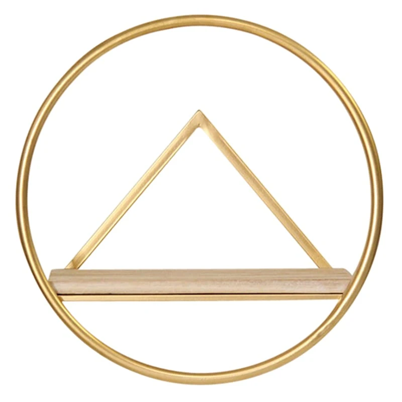 Set Of 3 Gold Metal Round Wall Shelf 4 Set Of 3 Gold Metal Round Wall Shelf - Image 4