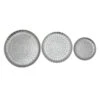 Set Of 3 Silver Metal Discs Wall Decor
