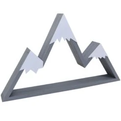 Shaped Mountain Wooden Wall Shelf, 24x14