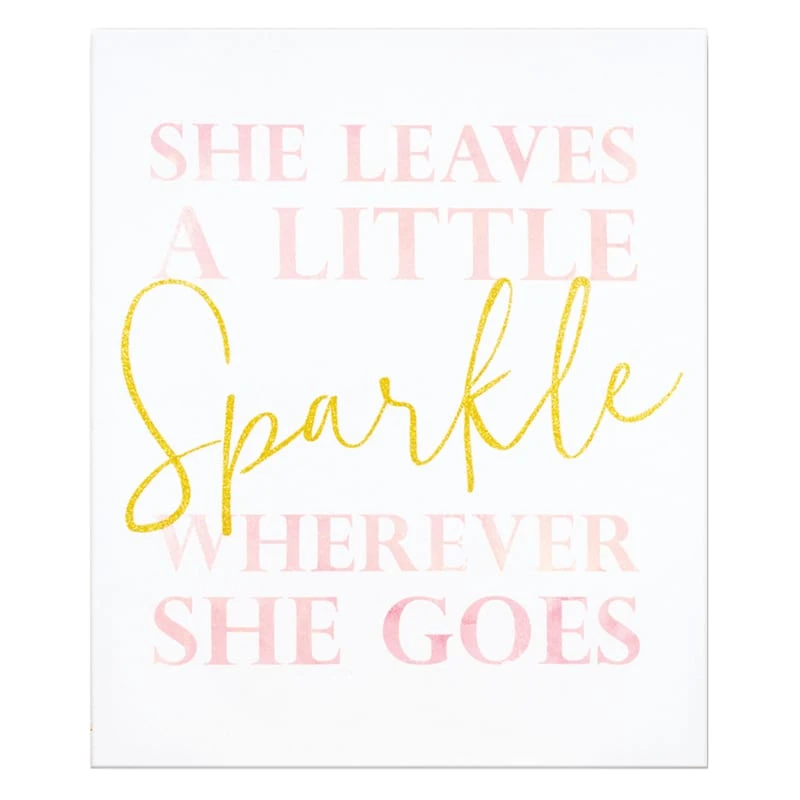 She Leaves A Little Sparkle Wherever She Goes Canvas Wall Art, 20x24 1 She Leaves A Little Sparkle Wherever She Goes Canvas Wall Art, 20x24