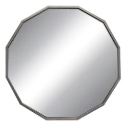 Silver Dodecagon Wall Mirror, 27"