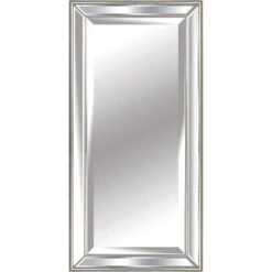 Silver Framed Mirror On Mirror, 33x69