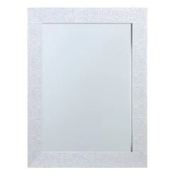 Silver Hexagon Textured Framed Wall Mirror, 22x28