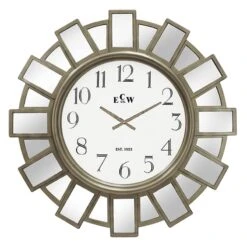 Silver Mirror Gallery Wall Clock, 30"
