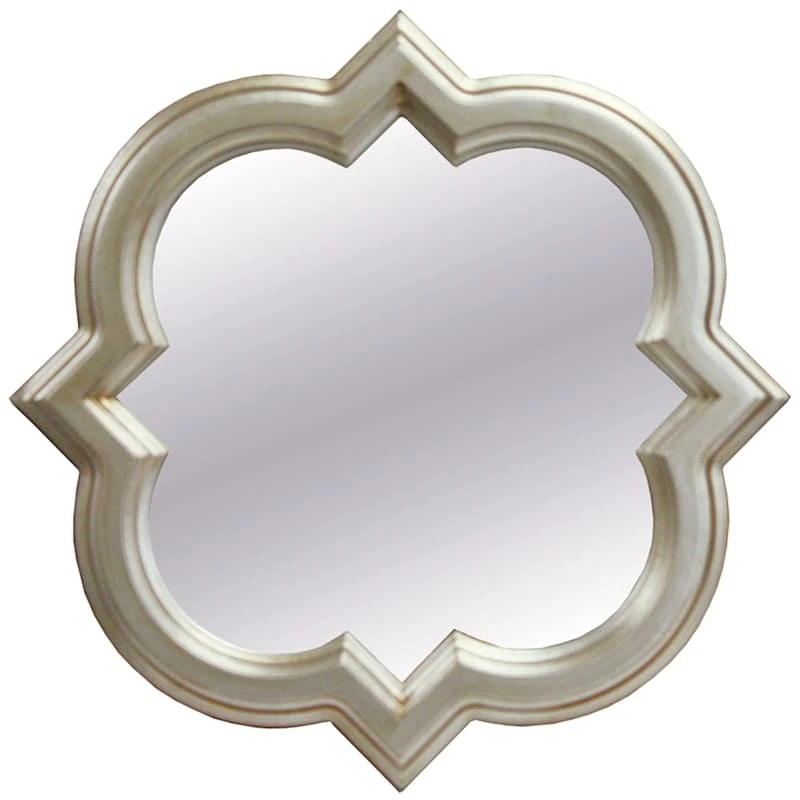 Silver Quatrefoil Wall Mirror, 18" 1 Silver Quatrefoil Wall Mirror, 18"