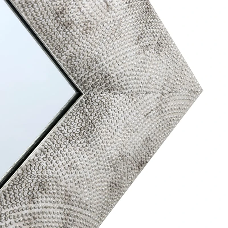 Silver Raised Dots Framed Wall Mirror, 22x28 3 Silver Raised Dots Framed Wall Mirror, 22x28 - Image 3