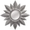 Silver Shiny Polyurethane Sunburst Round Wall Mirror, 26' -Luxeframe Shop silver shiny polyurethane sunburst round wall mirror 26