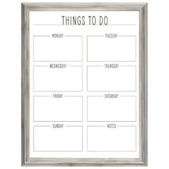 Silver Things To Do Dry Erase On Glass Organizational Wall Frame, 18x24