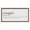 Snuggle Definition Wall Sign, 12x24 -Luxeframe Shop snuggle definition wall sign 12x24 1