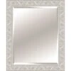 Solid Wood Floral Antique White Wall Mirror, 28x34