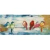 Song Birds Chorus Embellished Wood Plank Canvas Wall Art, 30x12