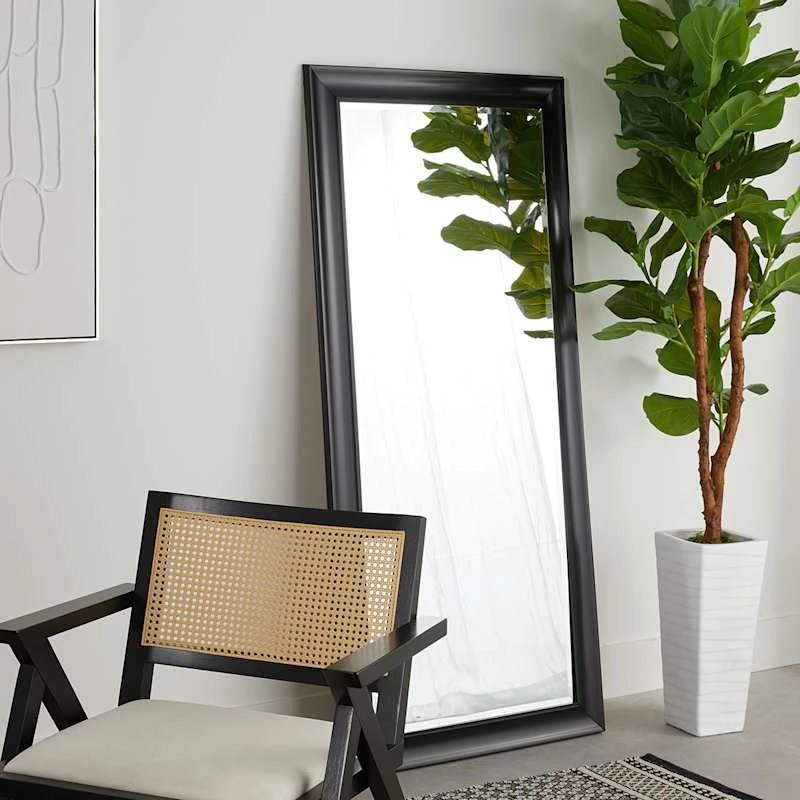 Sophia Black Beveled Wall Mirror, 31x65 2 Sophia Black Beveled Wall Mirror, 31x65 - Image 2