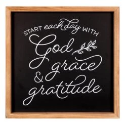 Start Each Day With Good Grace & Gratitude Wall Sign, 14"