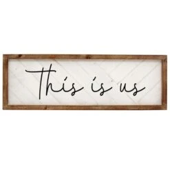 This Is Us White Wooden Wall Sign, 24x10