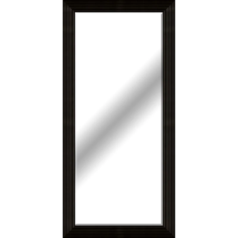 Tiered Black Framed Beveled Mirror, 31x65 1 Tiered Black Framed Beveled Mirror, 31x65