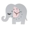 Tiny Dreamers Elephant Wooden Wall Clock, 15x12