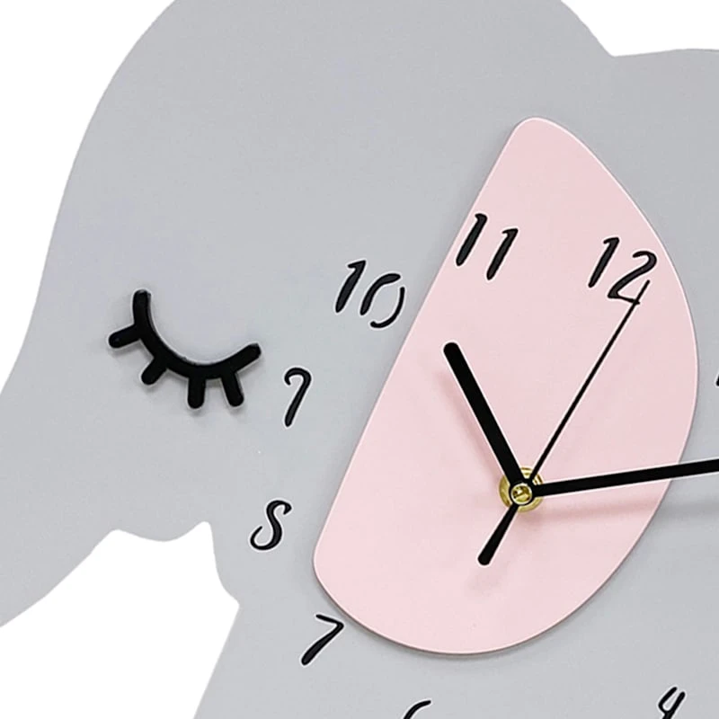 Tiny Dreamers Elephant Wooden Wall Clock, 15x12 2 Tiny Dreamers Elephant Wooden Wall Clock, 15x12 - Image 2