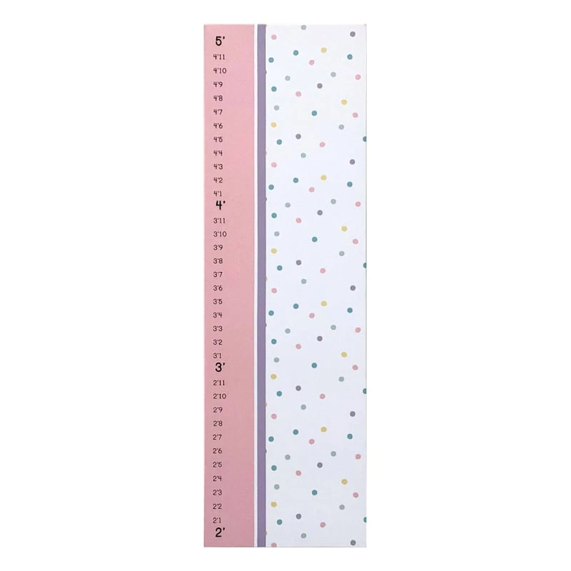 Tiny Dreamers Pink Polka Dot Height Ruler Wall Art, 12x48 1 Tiny Dreamers Pink Polka Dot Height Ruler Wall Art, 12x48