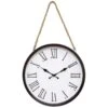 Tortoise Round Hanging Wall Clock With Rope, 16" -Luxeframe Shop tortoise round hanging wall clock with rope 16