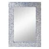 Tracey Boyd Blue & Mother-of-Pearl White Wall Mirror, 28x39