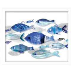 Tracey Boyd Glass Framed Fish Print Wall Art, 21x17