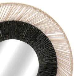 Tracey Boyd Multicolor Rattan Woven Round Wall Mirror, 33.8" -Luxeframe Shop tracey boyd multicolor rattan woven round wall mirror 33.8 1