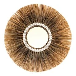 Tracey Boyd Natural Seagrass Round Wall Mirror, 24"
