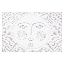 Tracey Boyd White Metal Sun Face Wall Decor, 20x30