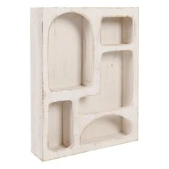 Tracey Boyd Whitewashed Wooden Floating Wall Shelf, 19x24